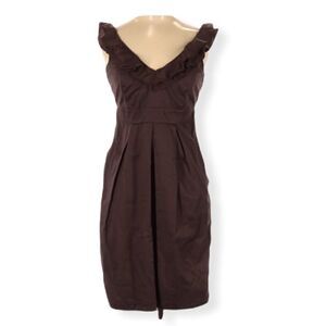 Anthropologie Moulinette Souers Brown Sheath Sleeveless Cotton Dress Size 6